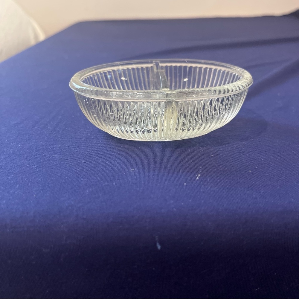Vintage Double Open Salt Cellar Possible Pressed Glass